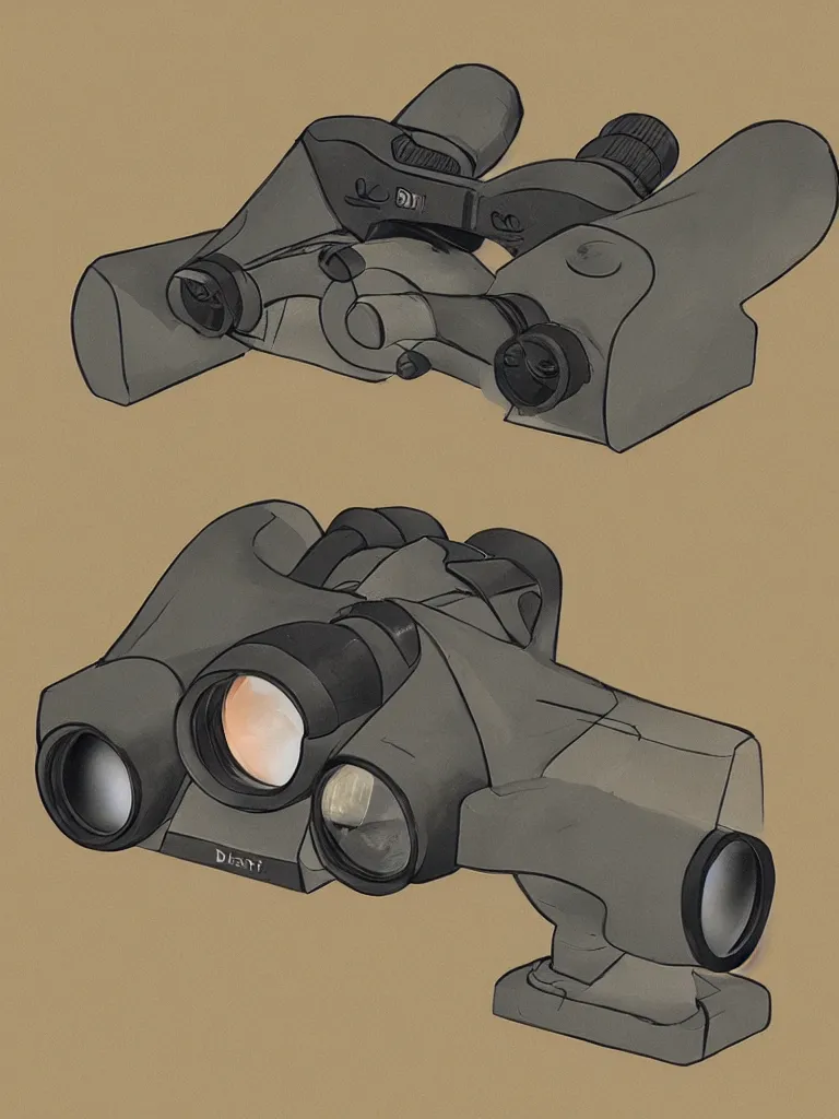 Prompt: binoculars by Disney Concept Artists, blunt borders, rule of thirds