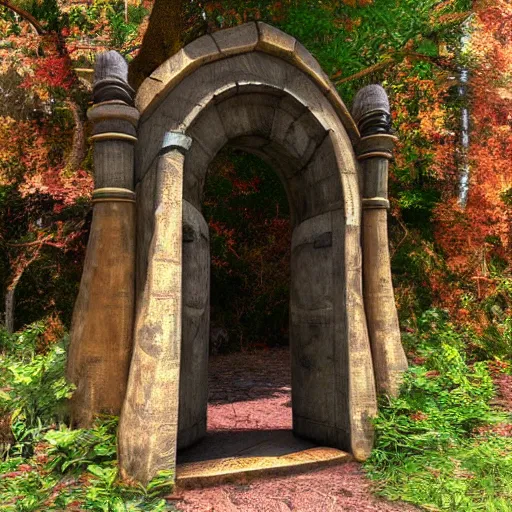 Image similar to a portal in the real world going to fantasy world