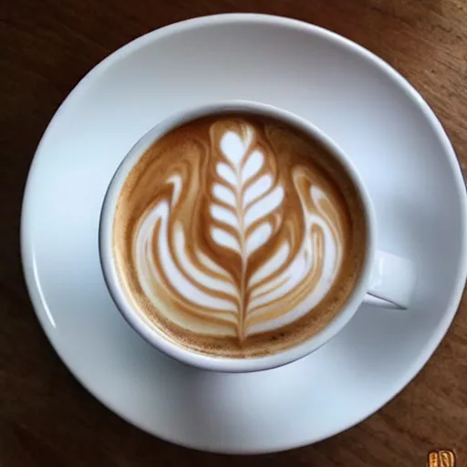 Prompt: asian dragon as latte art