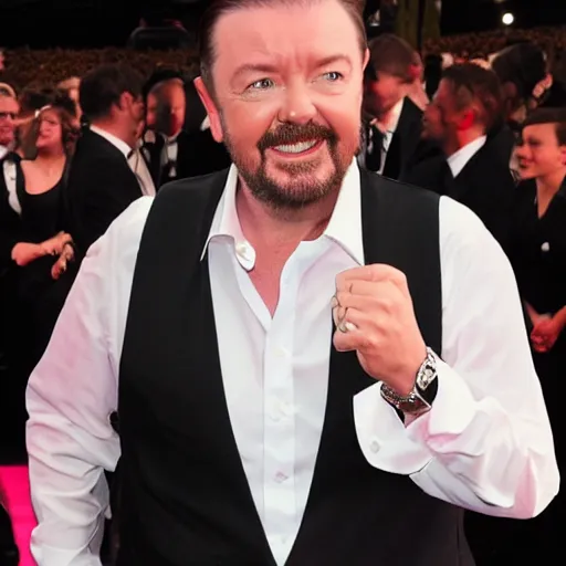 Prompt: ricky gervais doing a dance