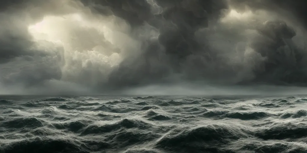 Prompt: detailed sea, layers, very detailed super storm, hyper realistic, impressive, very atmospheric, smoke boiling, cinematic, deep, very high complexity, stunning, masterpiece, weather photography, very detailed. 4 k