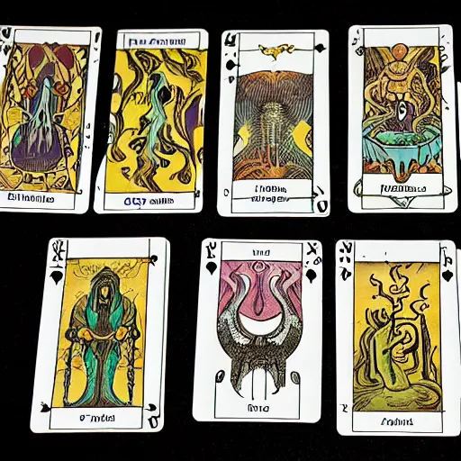 Prompt: lovecraftian gods tarot cards