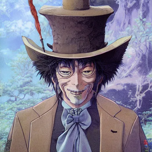 Image similar to Lofi informal portrait Ghibli style by Yoshitaka Amano and Wayne Barlowe and Ed Binkley and The Madhatter