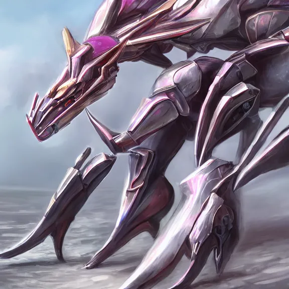 Image similar to very close up foot pov shot, hyperdetailed elegant beautiful stunning anthropomorphic mecha female dragon showing sharp clawed soles close up to camera, lying on beach, detailed foot pov, soft pads, sharp silver armor, fuchsia skin, anthro dragon art, warframe fanart, paw art, furry paws, furaffinity, deviantart, octane, ekasportal