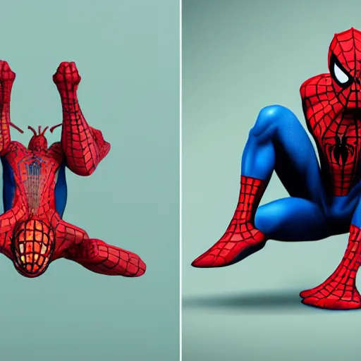 Image similar to spiderman with 8 legs and 0 arms