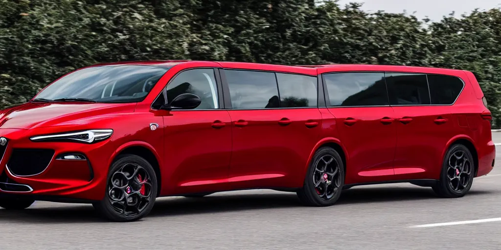 Image similar to 2022 Alfa Romeo Minivan, red