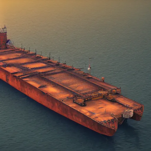 Prompt: tanker in the port loading wood , realistic photo, HDR, dramatic lighting, unreal engine render