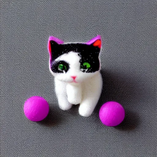 Prompt: A small miniature of a cat toy