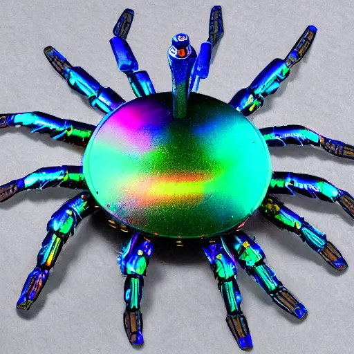 Image similar to giant iridescent robot spider