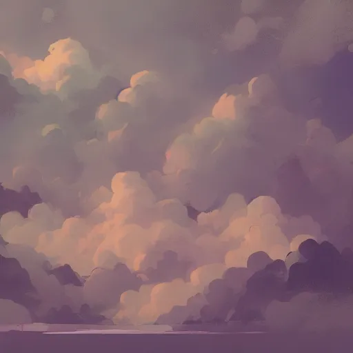 Image similar to box full of clouds, Trending on Artstation, Hiroaki Tsutsumi style