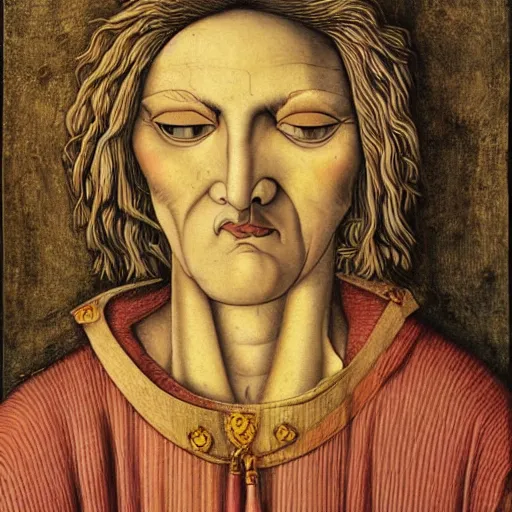 Image similar to a portrait of a character in a scenic environment by carlo crivelli