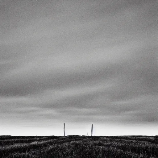 Image similar to black and white minimalist landscape photos with a low horizon