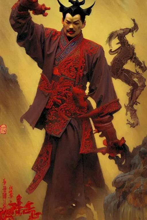 Image similar to devil, character design, ming dynasty, colorful, painting by gaston bussiere, craig mullins, j. c. leyendecker, tom of finland