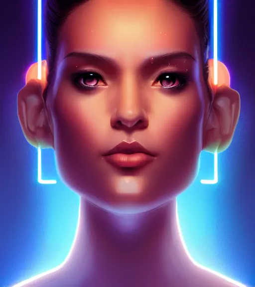 Prompt: symmetry!! russian prince of technology, solid cube of light, hard edges, product render retro - futuristic poster scifi, lasers and neon circuits, brown skin beautiful russian princess, intricate, elegant, highly detailed, digital painting, artstation, concept art, smooth, sharp focus, illustration, dreamlike, art by artgerm