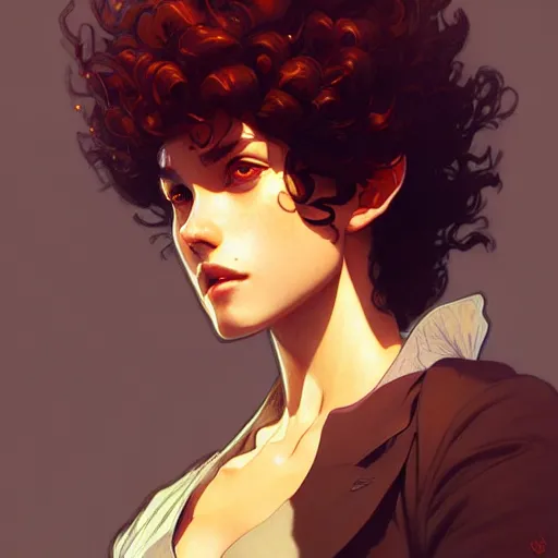 Image similar to Spike Spiegel, fantasy, intricate, elegant, highly detailed, digital painting, artstation, concept art, matte, sharp focus, illustration, art by Artgerm and Greg Rutkowski and Alphonse Mucha