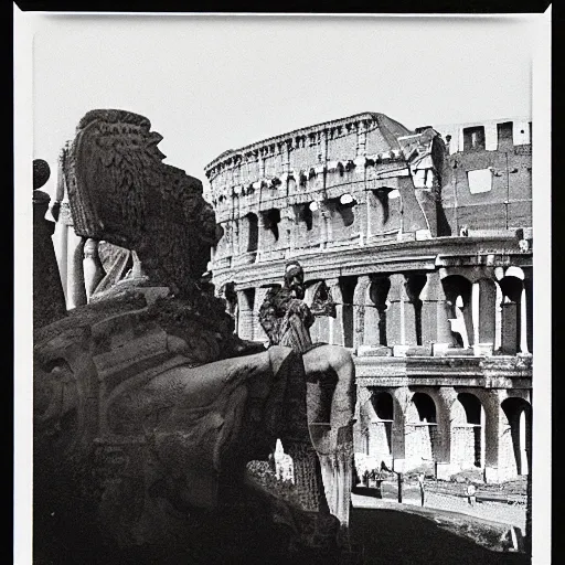 Prompt: Roman Empire, photograph, 1970s Rome, modern Roman Empire, alternate history, Polaroid