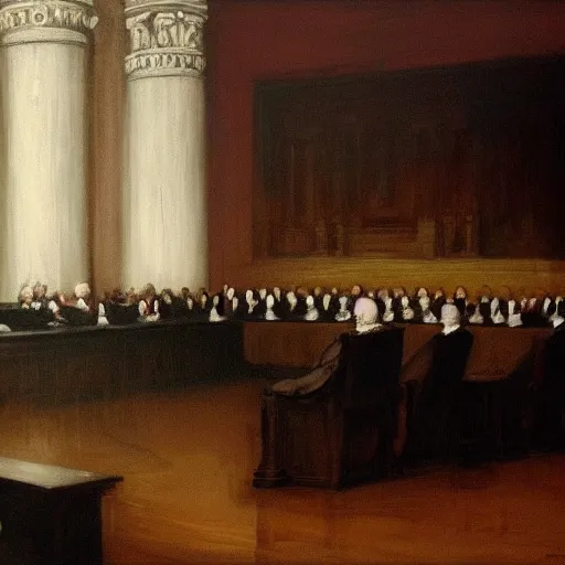 Prompt: supreme court dark painting by turner