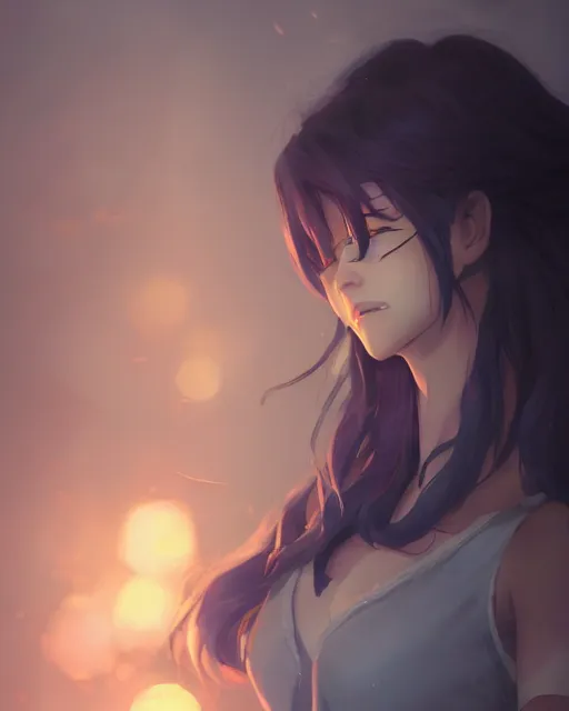 Prompt: a courageous monster girl, full shot, atmospheric lighting, detailed face, by makoto shinkai, stanley artgerm lau, wlop, rossdraws