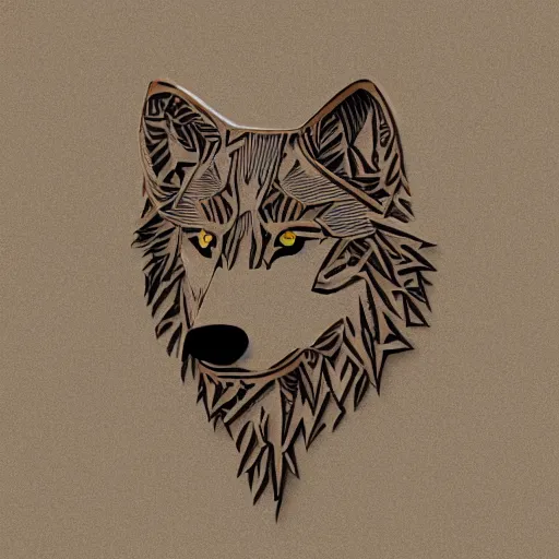 Image similar to laser cut animal vector image of a wolf