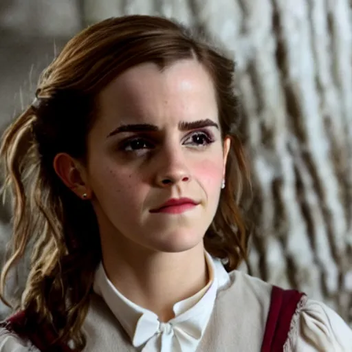 Prompt: emma watson as hermione granger succumbing to a love spell