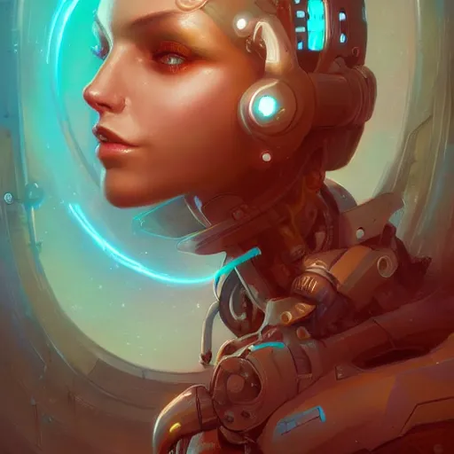 Prompt: portrait of a beautiful cybernetic woman, cyberpunk concept art by pete mohrbacher and seb mckinnon and beksinski and josan gonzales, digital art, highly detailed, intricate, sci-fi, sharp focus, Trending on Artstation HQ, deviantart, unreal engine 5, 4K UHD image