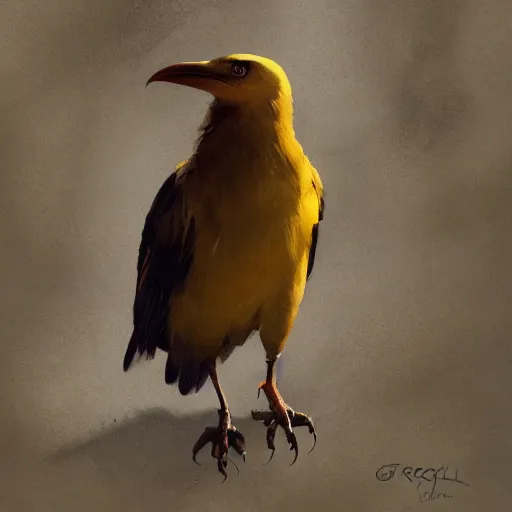 Image similar to a yellow crow by greg rutkowski