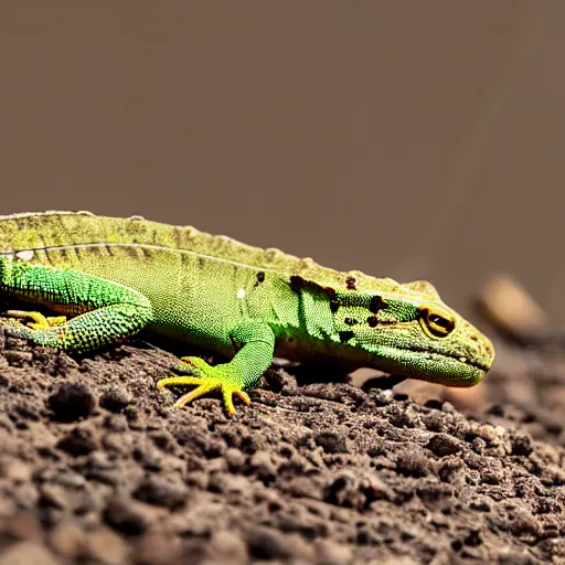 Image similar to a national geographic photograph of dozens of lizards on a huge pile of feces.