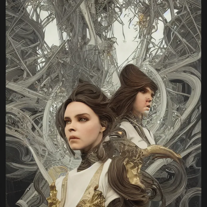 Image similar to minimal modernist bauhaus style neverending story oracles, ultra realistic, concept art, intricate details, serious, highly detailed, photorealistic, octane render, 8 k, unreal engine, art by todd mcfarlane and artgerm and greg rutkowski and alphonse mucha