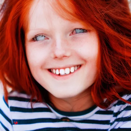 smiling redhead girl, ultrarealistic photograph, 3 5 mm | Stable ...