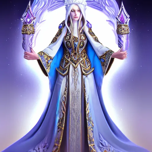 Image similar to beautiful ice queen in ornate robes, highly detailed, 8 k, hdr, award - winning, trending on artstation, anne stokes, photorealistic