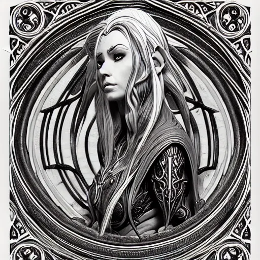 Image similar to digital art, centered elven ,intricate, veins, by uderzo , ultradetailed, charachter design, concept art, trending on artstation,