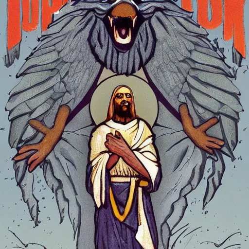 Image similar to raptor jesus