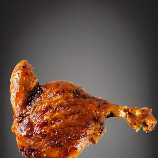 Image similar to bill barr face in a barbecued chicken piece!!!!, 8 k, ultra realistic details