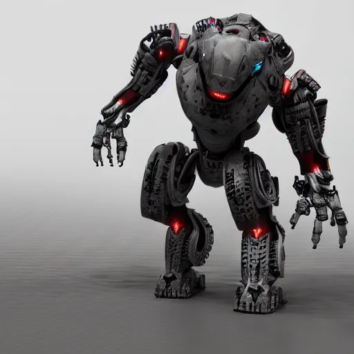 Image similar to a robot similar to a t-rex, octane render, 3D