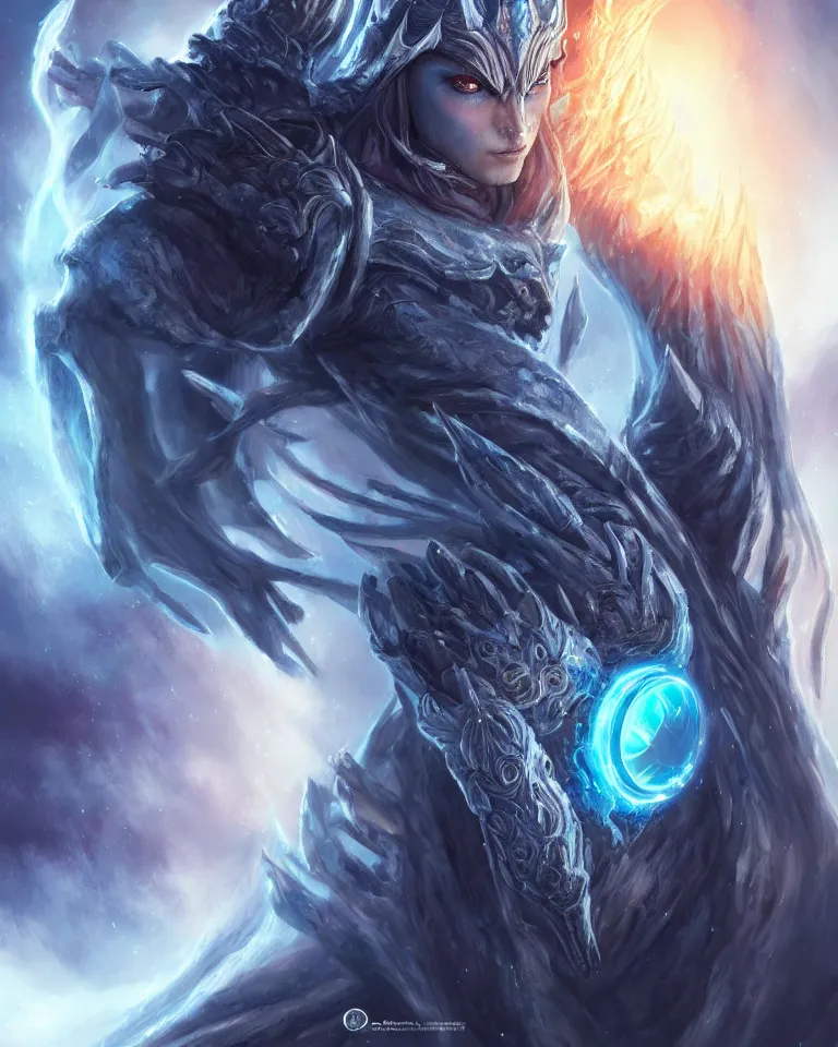 Prompt: beautiful cinematic fantasy poster, demon king of ice, beautiful glowing galaxy eyes, hybrid from The Elden Ring and art direction by Darius Zawadzki ;by artgerm; wayne reynolds art station; cinematic quality character render; low angle; ultra high quality model; production quality cinema model;