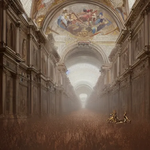 Prompt: Paint Secrets inside the Vatican,Greg rutkowski, Trending artstation, cinematográfica, digital Art
