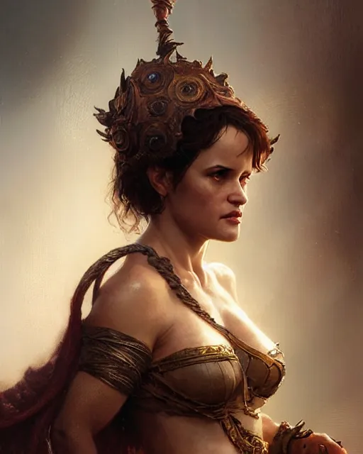 Image similar to portrait of a young carla gugino as soceress, fantasy character portrait, ultra realistic, concept art, intricate details, highly detailed by greg rutkowski, gaston bussiere, craig mullins, simon bisley