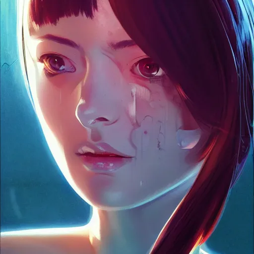 Image similar to A beautiful cyborg woman || ANIME, fine-face, realistic shaded perfect face, fine details. Anime. realistic shaded lighting poster by Ilya Kuvshinov katsuhiro otomo ghost-in-the-shell, magali villeneuve, artgerm, Jeremy Lipkin and Michael Garmash and Rob Rey