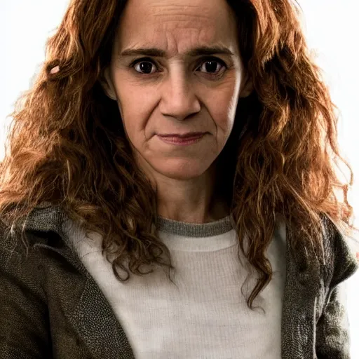 Prompt: photo of hermione granger in her 4 0 s, smiling, realistic, perfect eyes, symmetrical, full body shot, wide angle, sharp focus, 8 k high definition, insanely detailed, intricate, elegant