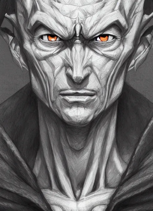 Prompt: realistic portrait pencil sketch of piccolo from dragon ball, old mystic ruins, afternoon, intricate, elegant, highly detailed, digital painting, sharp, focus, by artgerm and greg rutkowski