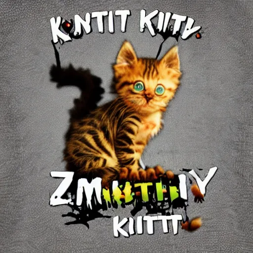 zombie kitten, Stable Diffusion