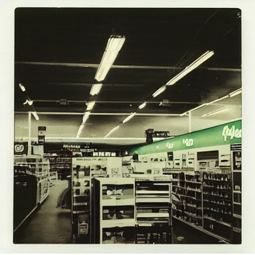 Image similar to “Fred Meyer electronics department in 1990. Polaroid”