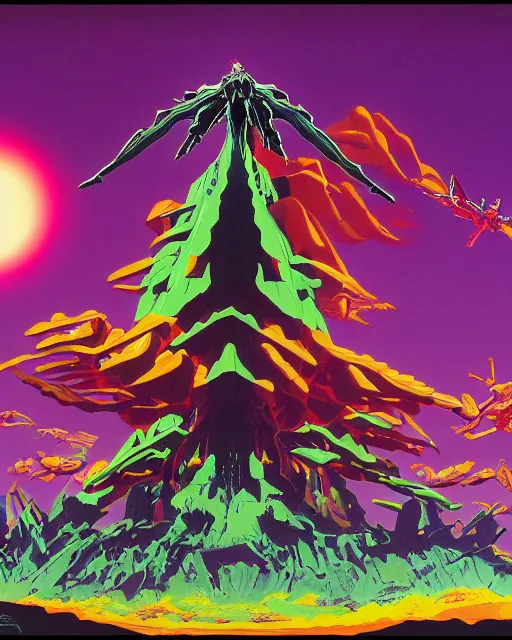 Prompt: evangelion by roger dean, 4 k, hyper detailed