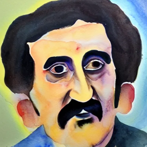 Prompt: watercolor painting of Meher Baba