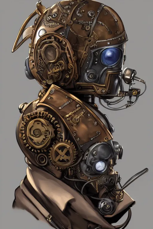 Image similar to steampunk helmet fantasy art mask robot ninja stylized digital illustration sharp focus, elegant intricate digital painting artstation concept art global illumination ray tracing advanced technology chaykin howard and campionpascale and cooke darwyn and davis jack