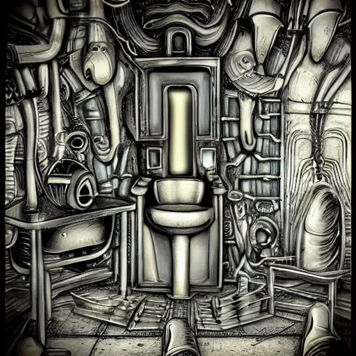 Image similar to HR Giger style toilet