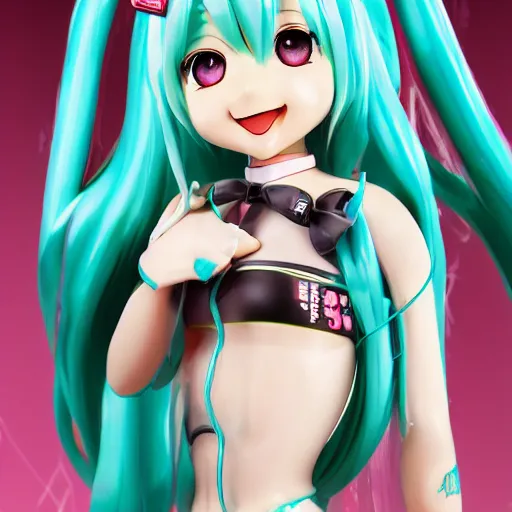 Image similar to Hatsune Miku full body pin up modeling a vocaloid idol unioform,with a park in the back ground,post war style,detailed face