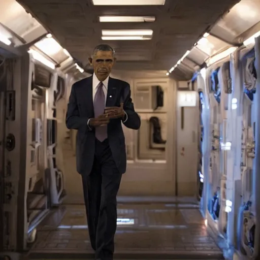 Image similar to Movie still of protomolecule Barack Obama in The Expanse