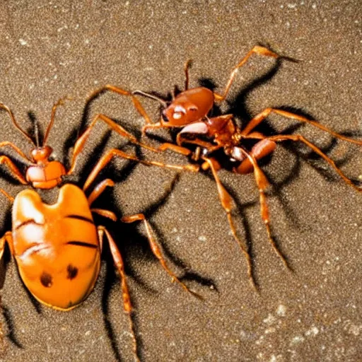 Prompt: Two ants fighting over a cookie