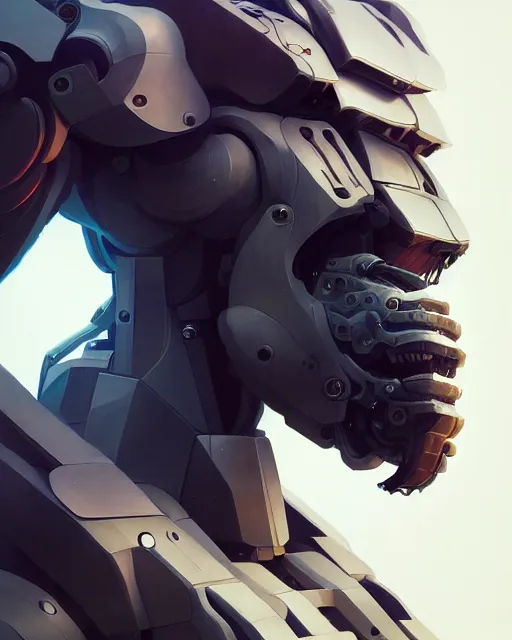 Image similar to mecha male ape portrait, handsome, cyborg, intricate mechanical body, robot eyes, hyper realistic 3 d render by ilya kuvshinov, peter mohrbacher, greg rutkowski, ryohei hase, dramatic lighting, intricate, highly detailed, sharp focus, luminous, unreal engine, blender, artstation, masterpiece, ray tracing